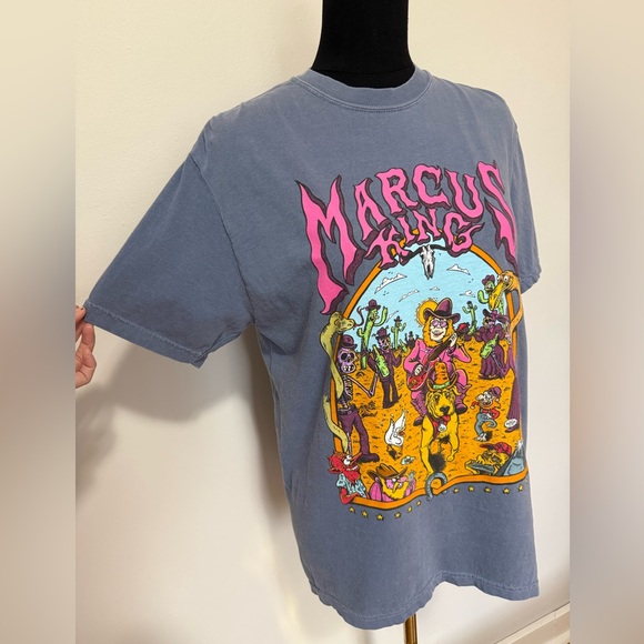 Comfort Colors Light Blue Marcus King T-Shirt - Picture 2 of 4